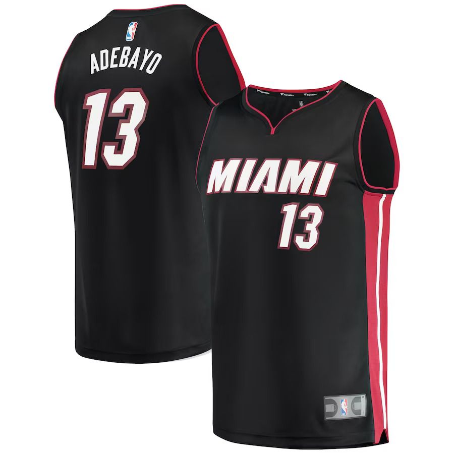 Men Miami Heat 13 Bam Adebayo Fanatics Branded Black Fast Break Replica Player NBA Jersey